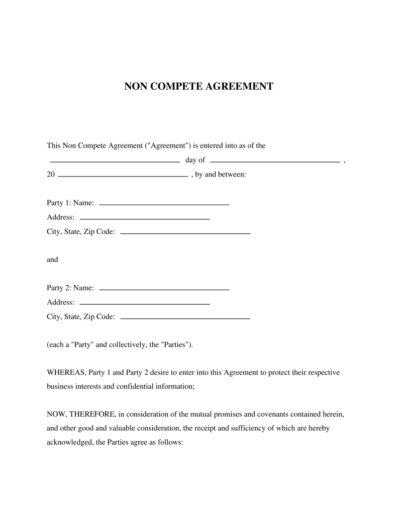 Non Compete Agreement