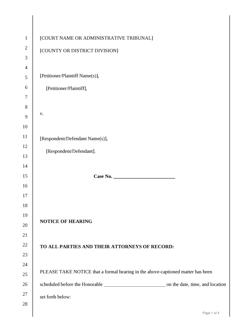 Notice of Hearing Preview