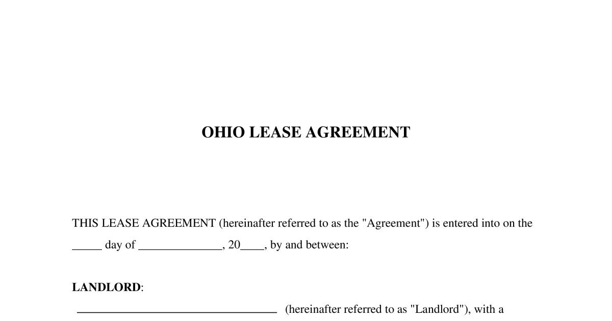 Free Ohio Lease Agreement Template | PDF & Word | LegalTemplates