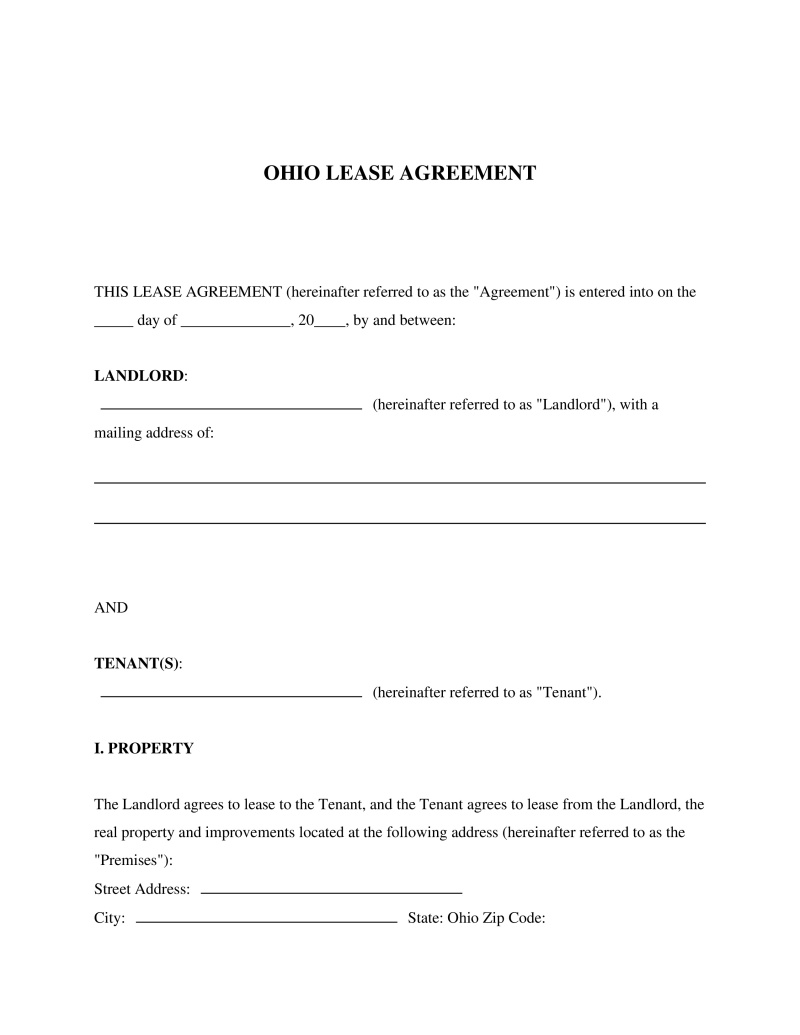 Ohio Lease Agreement