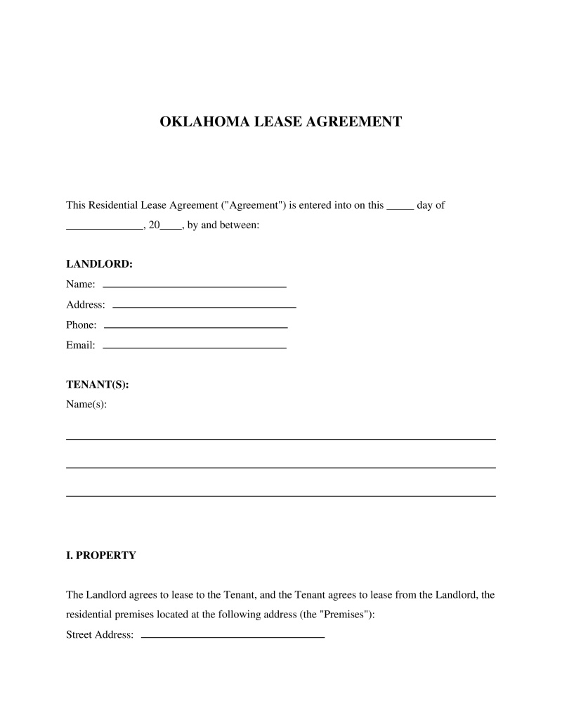 Oklahoma Lease Agreement Preview