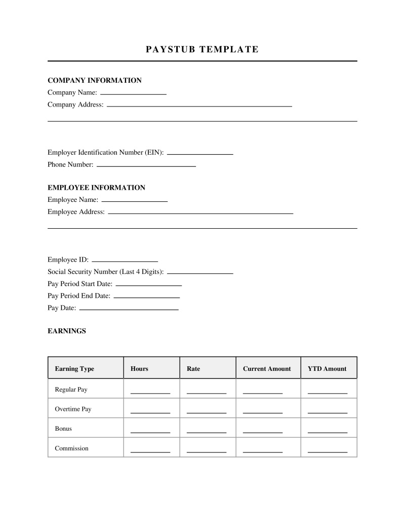 Paystub Template Preview