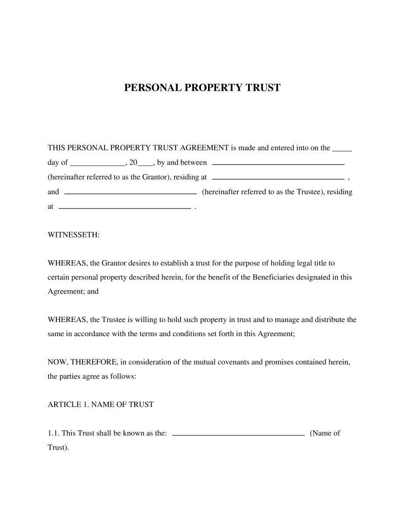 Personal Property Trust Preview
