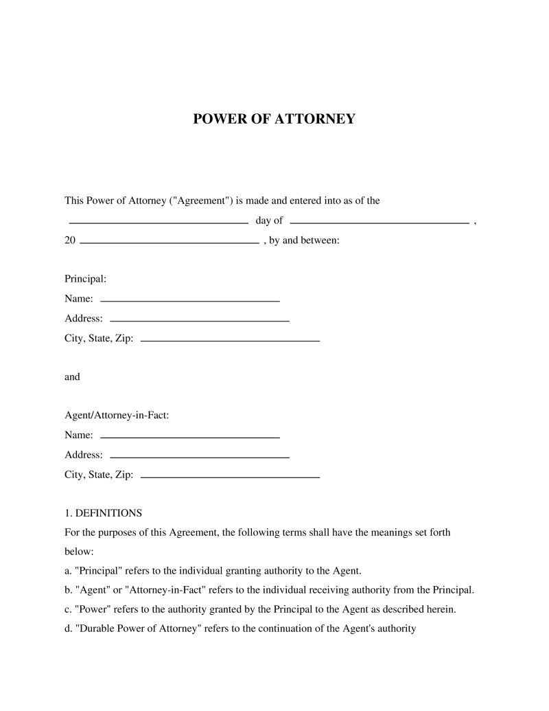 Power of Attorney
