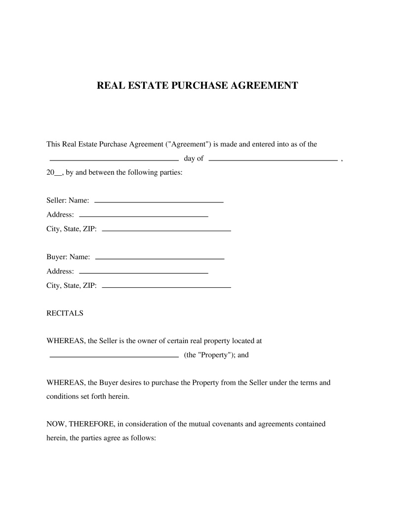 Real Estate Purchase Agreement