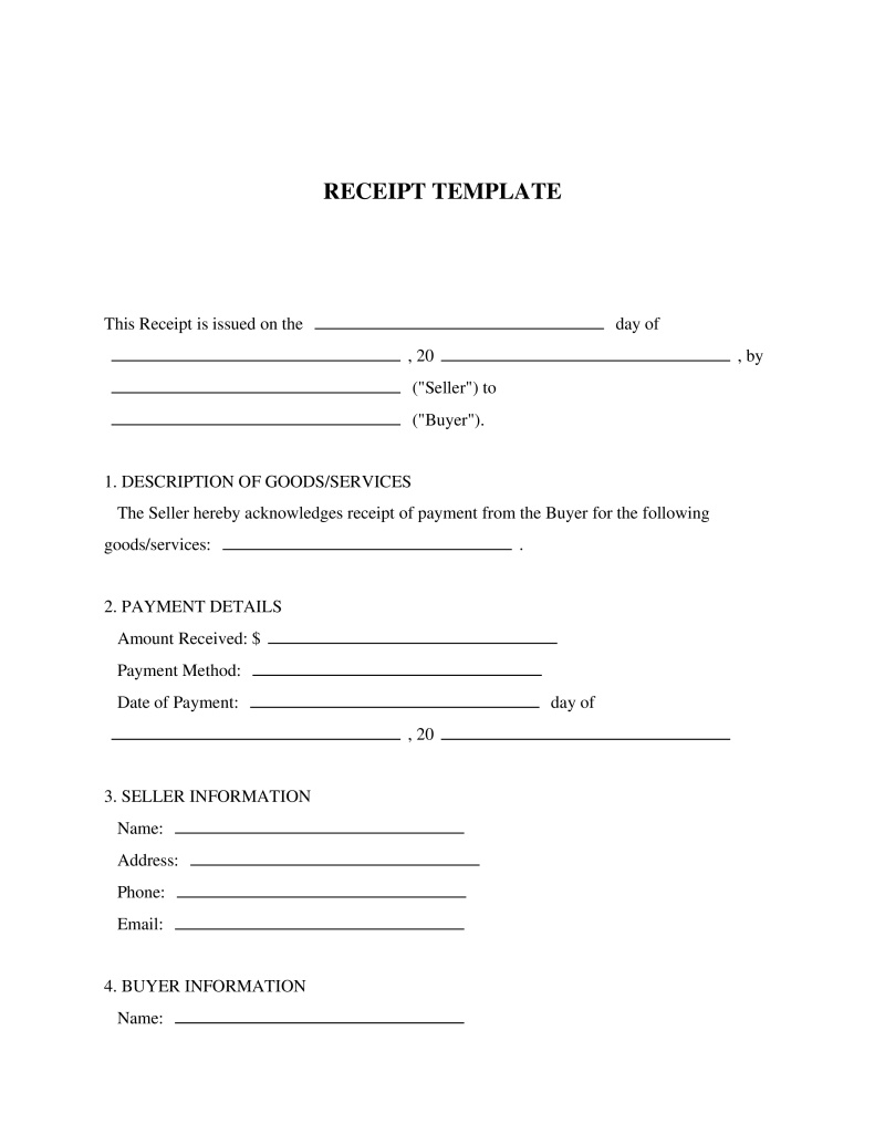 Receipt Template (General) Preview