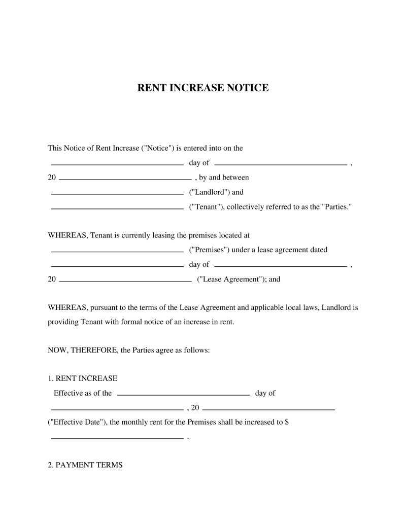 Rent Increase Notice
