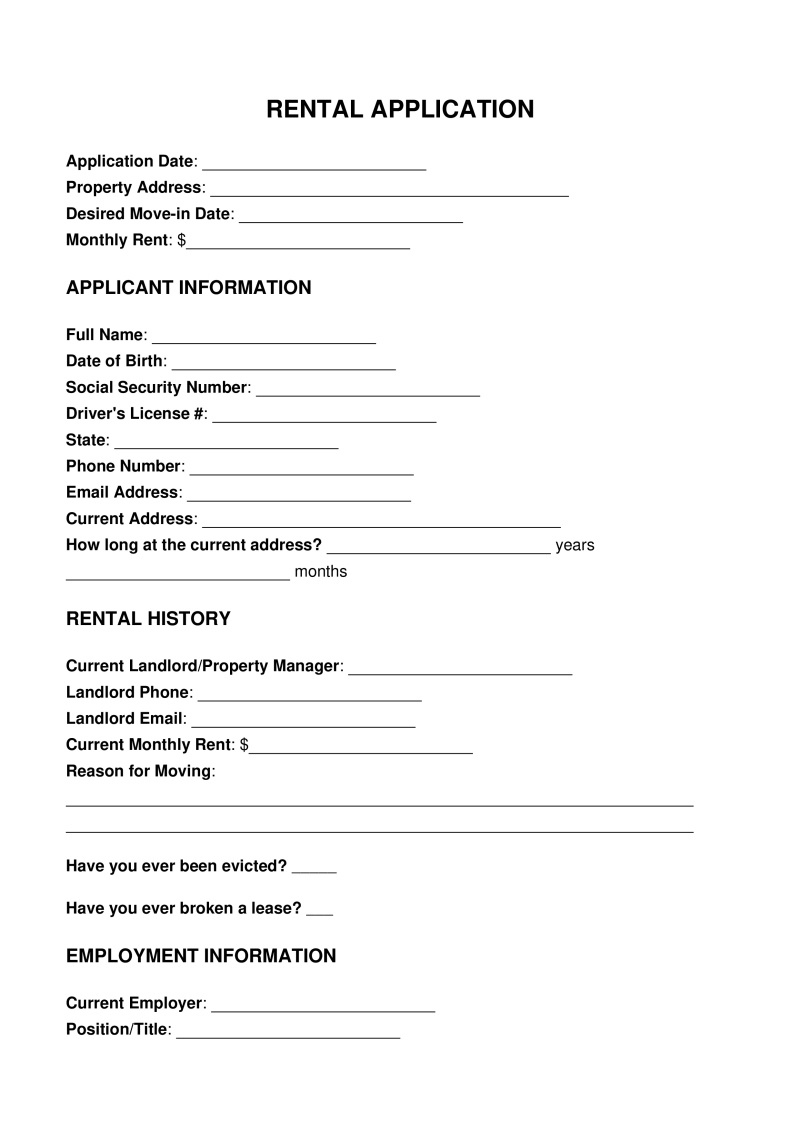 Rental Application