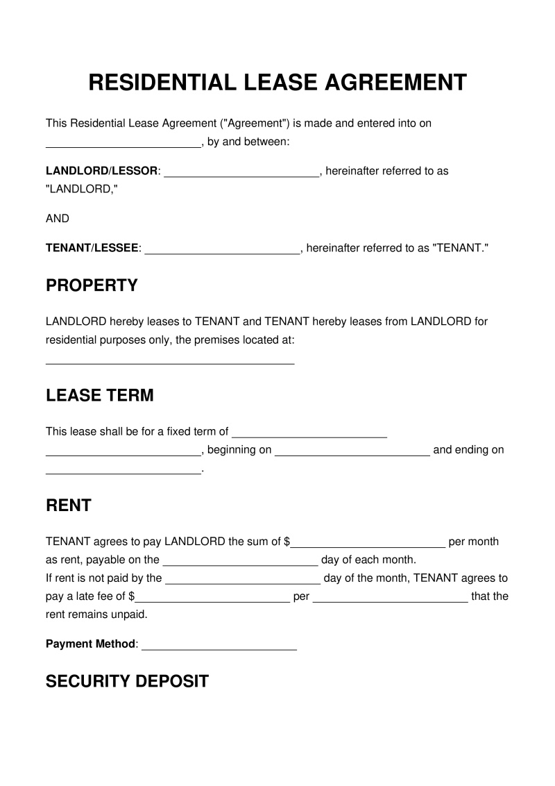 Residential Lease Agreement