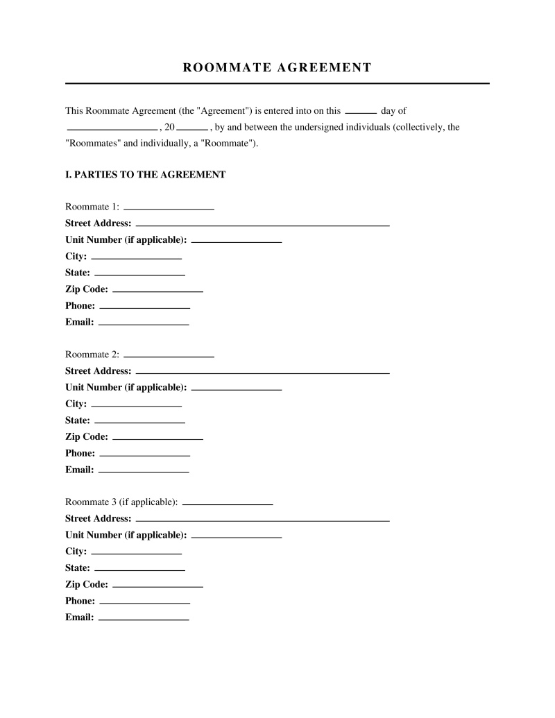 Roommate Agreement