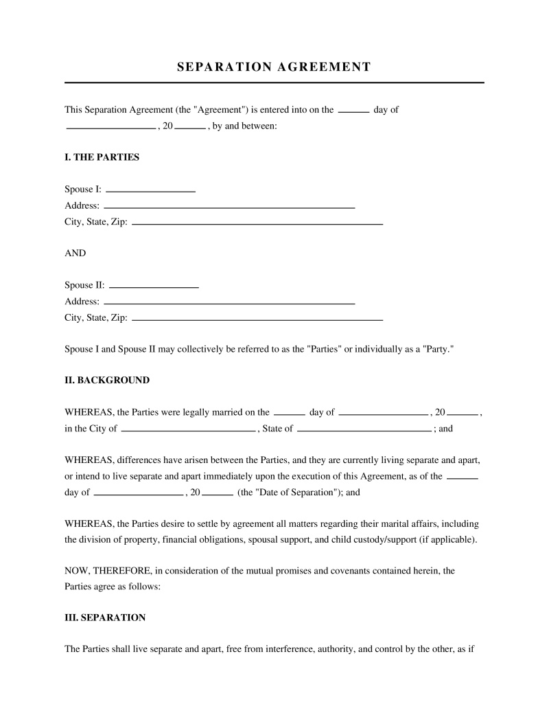 Separation Agreement