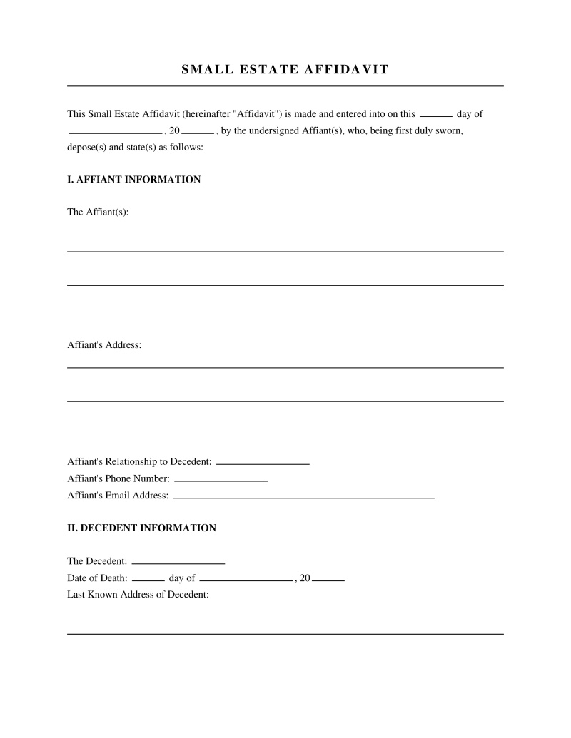 Small Estate Affidavit