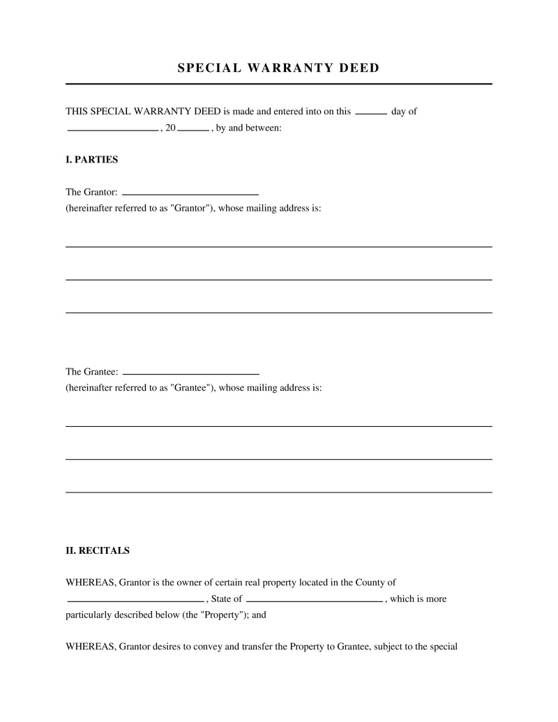 Special Warranty Deed