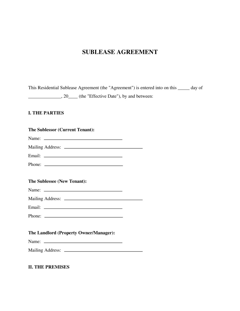 Sublease Agreement