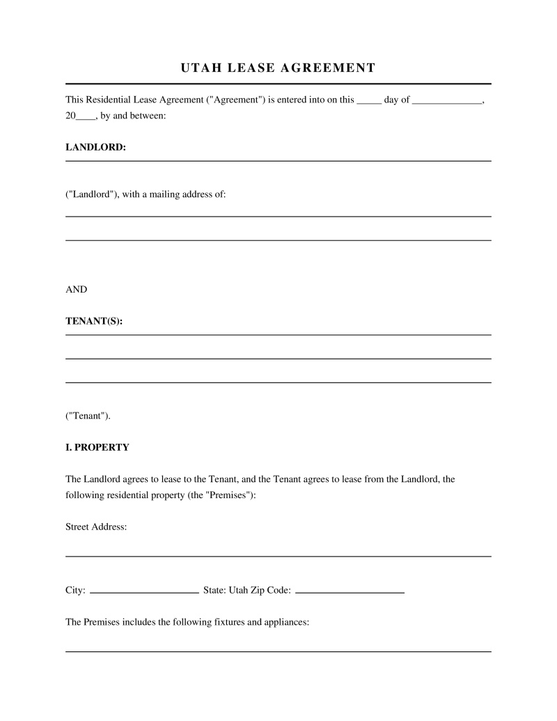 Utah Lease Agreement Preview