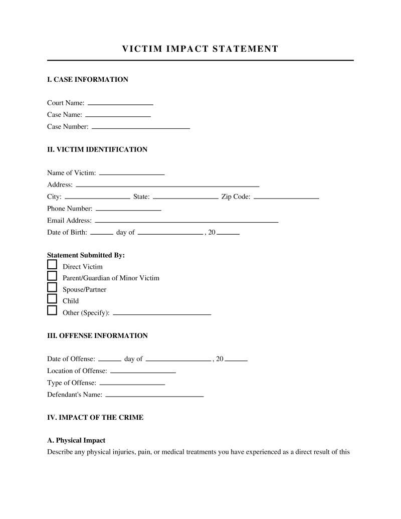 Victim Impact Statement Preview