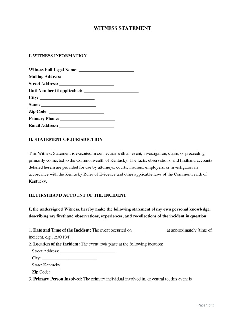 Witness Statement Preview