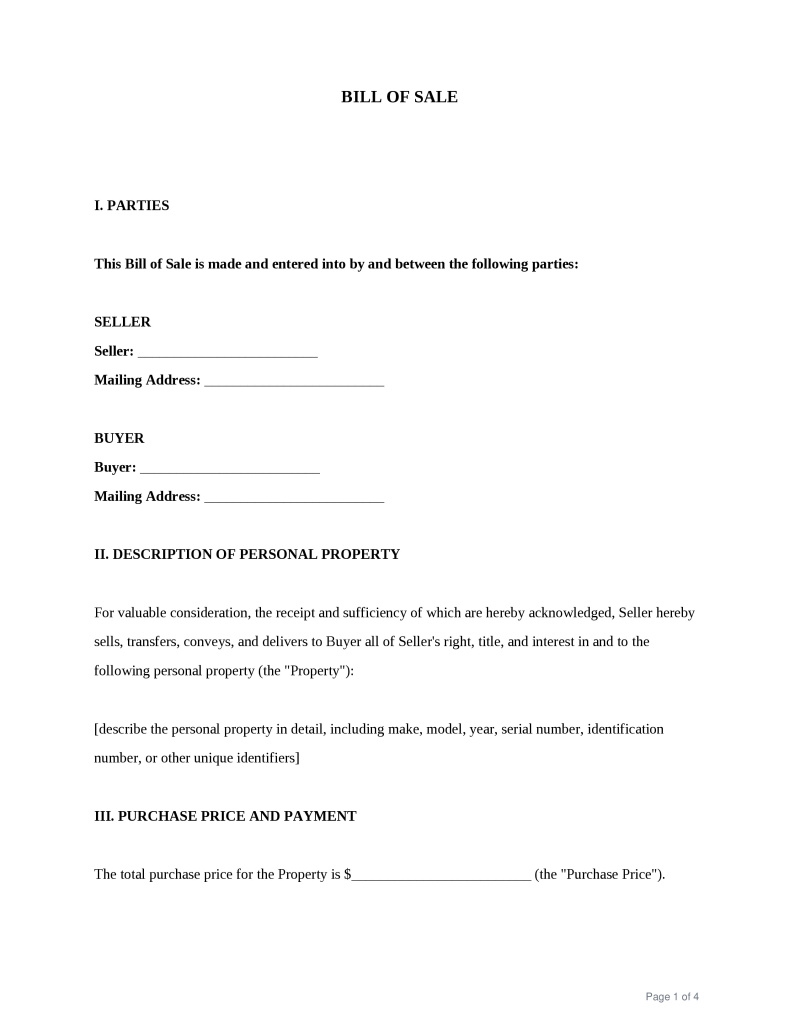 Wyoming Bill of Sale Preview