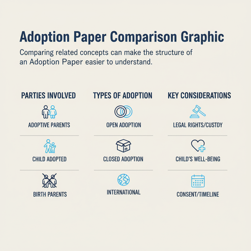 Comparison graphic explaining concepts related to a Adoption Paper.