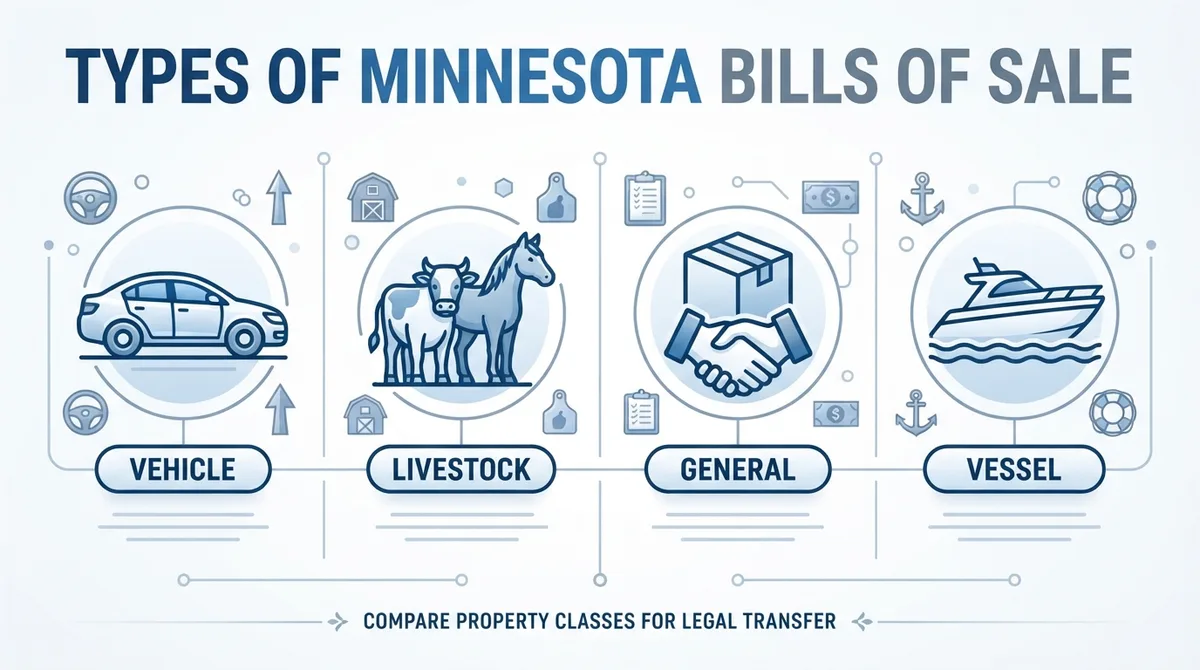 Infographic comparing different types of Minnesota bills of sale