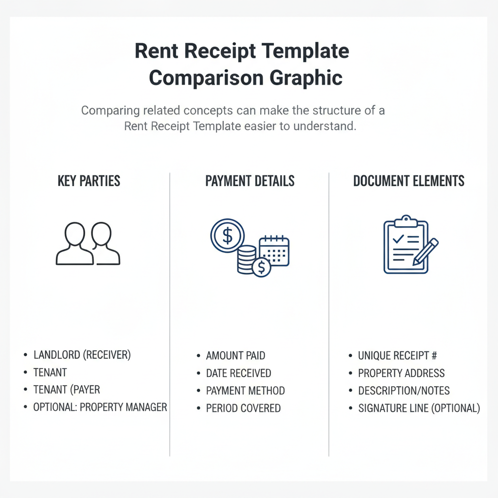 Comparison graphic explaining concepts related to a Rent Receipt Template.