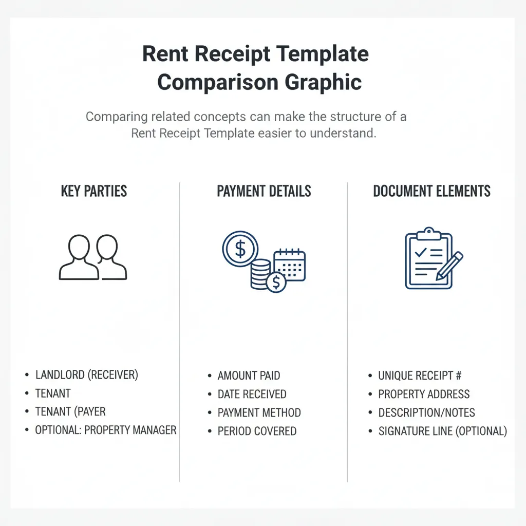Comparison graphic explaining concepts related to a Rent Receipt Template.