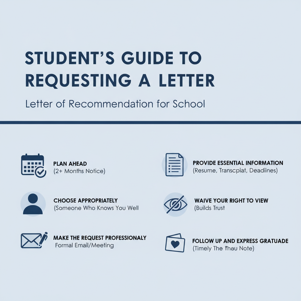 Checklist for students on how to properly request a letter of recommendation from teachers or mentors.
