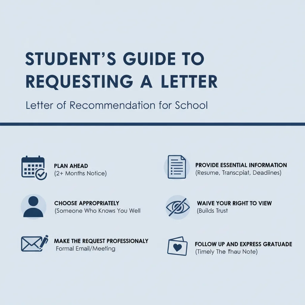 Checklist for students on how to properly request a letter of recommendation from teachers or mentors.