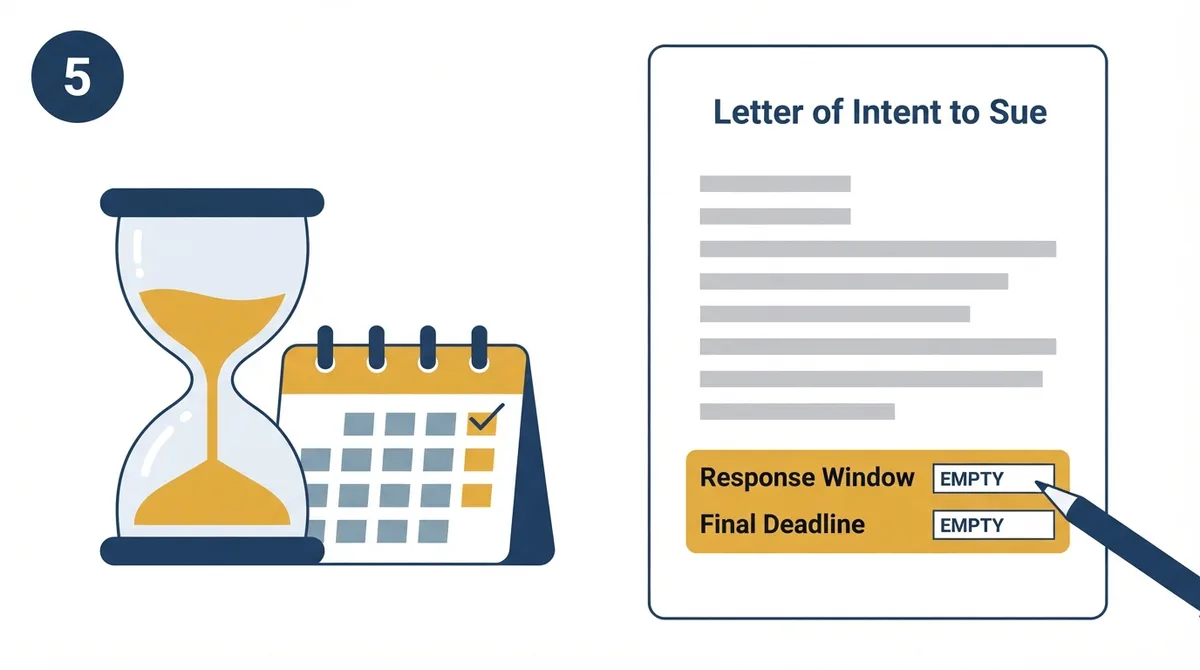 Lower section of the form defining the compliance timeline.