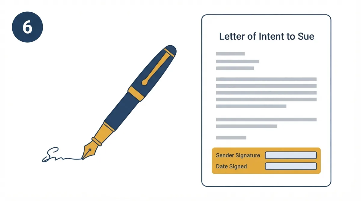 Bottom section of the form for the sender signature and date.